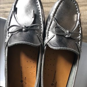 Mercanti Fiorentini Nubuck Silver Metallic Loafer